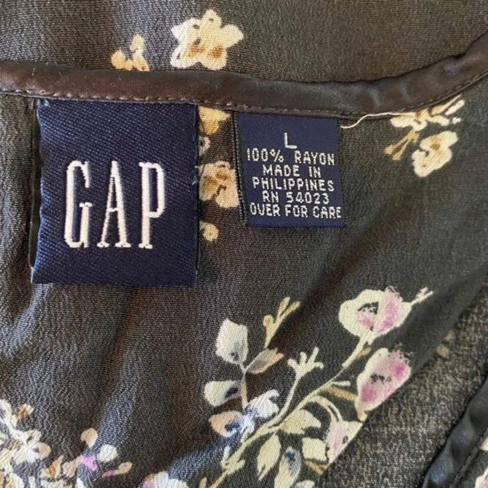 GAP Sleeveless Dress Grey with Flowers Girl's Size Large